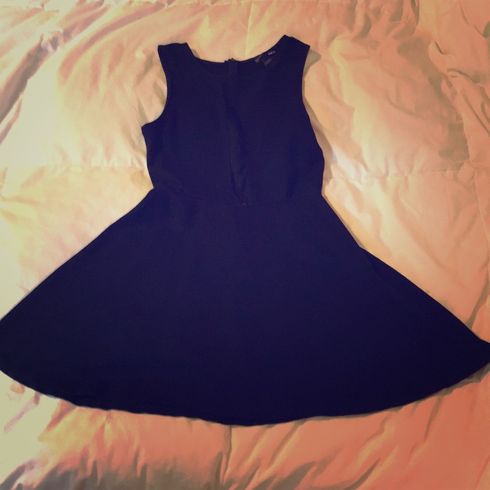Aqua black mini dress